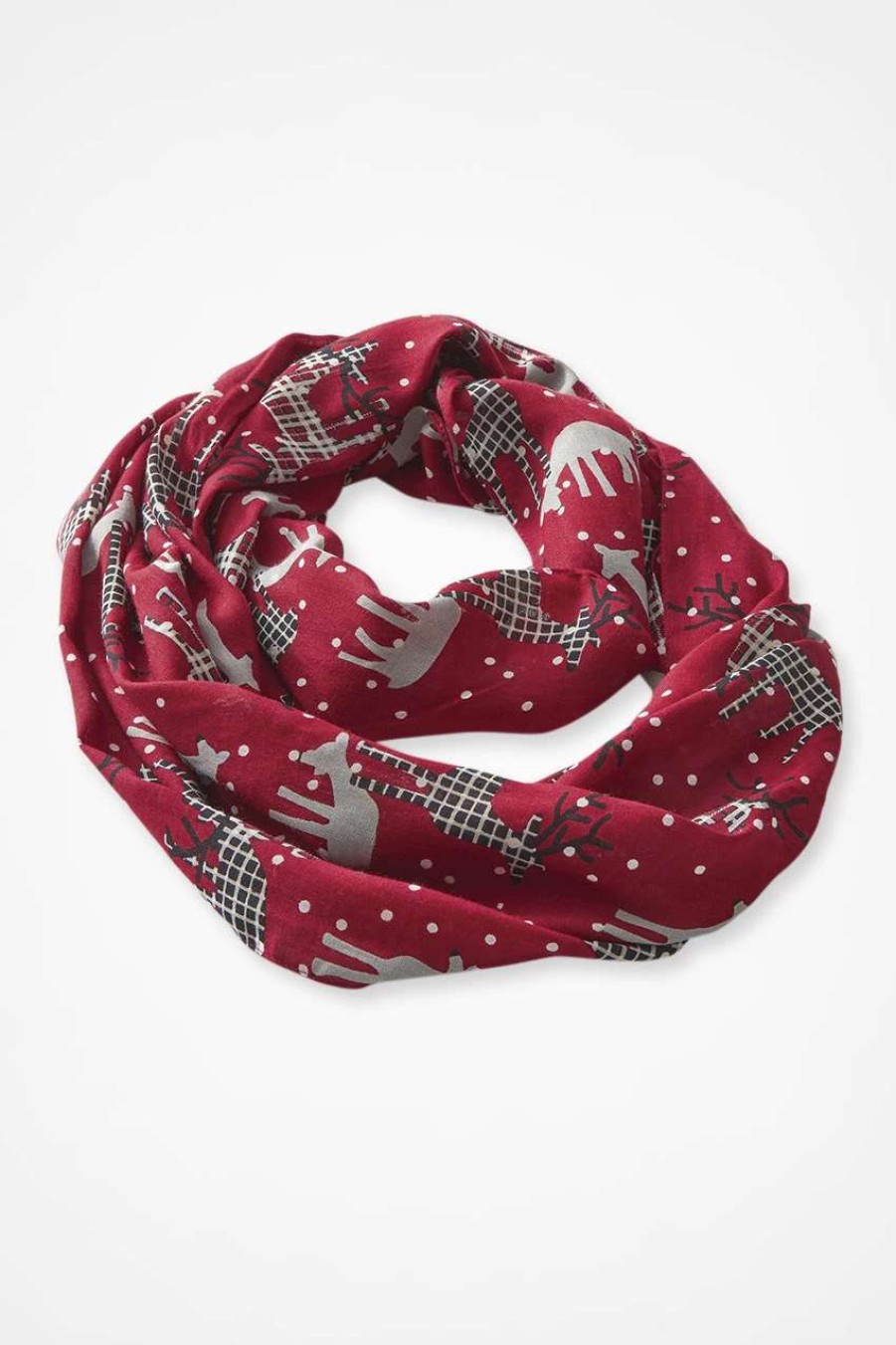 Accessories & Home * | Dashing Through The Snow Infinity Scarf Dover Red