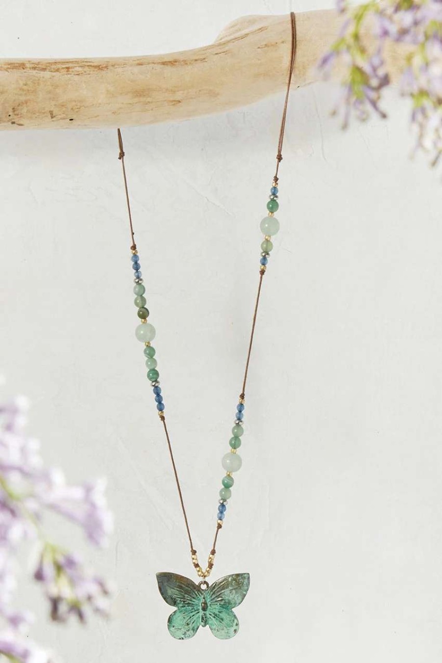 Accessories & Home * | Mystic Butterfly Necklace Aqua Multi