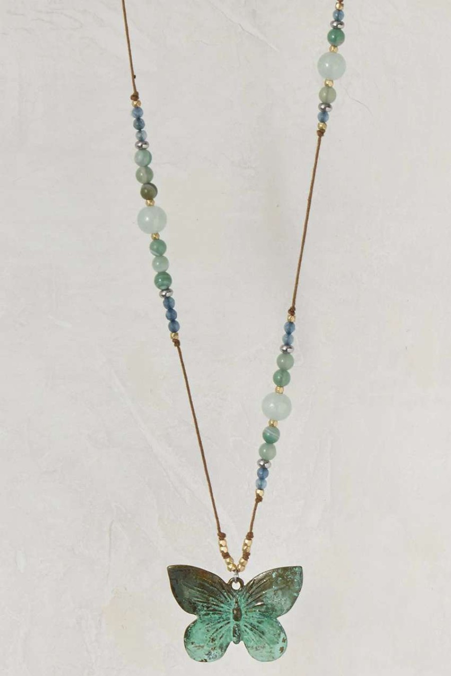 Accessories & Home * | Mystic Butterfly Necklace Aqua Multi