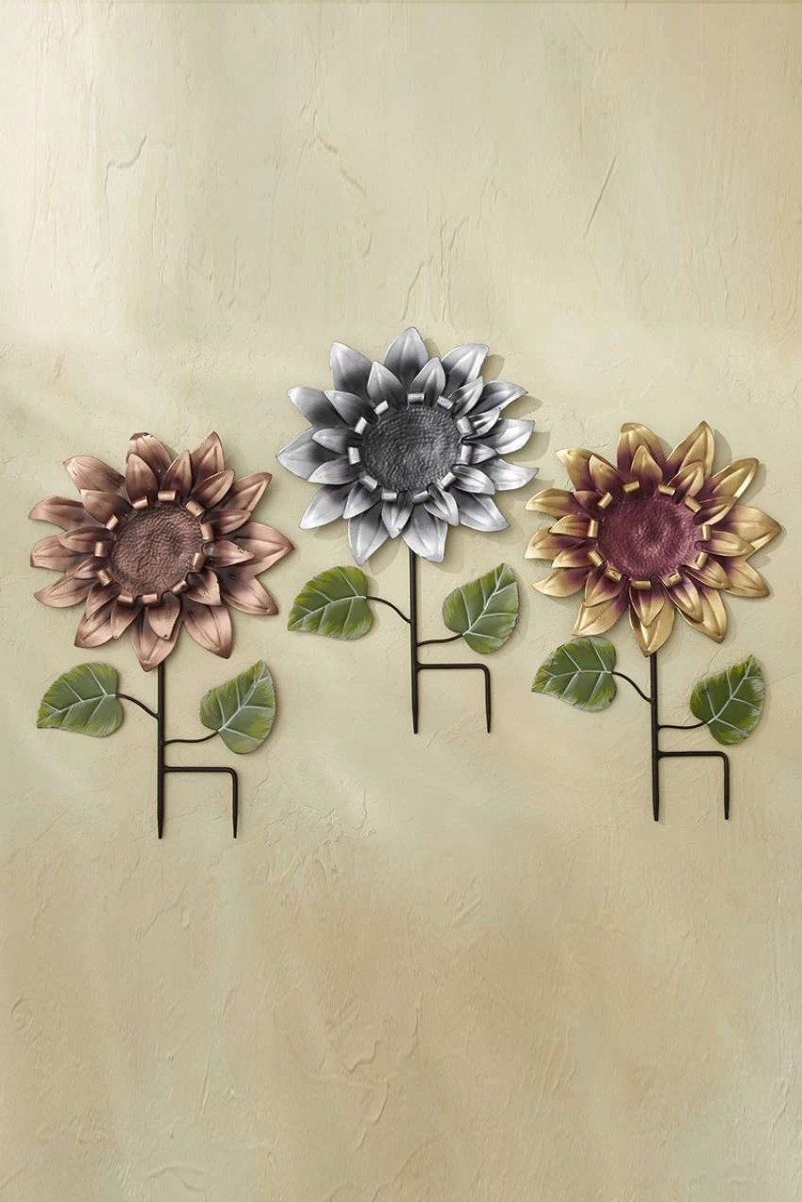 Accessories & Home * | Sunflower Garden Stakes Mixed Metal