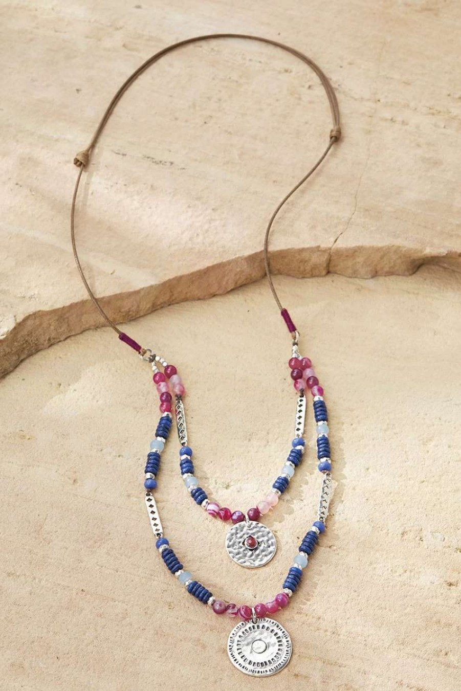 Accessories & Home * | Charmed Journeys Necklace Silver Multi