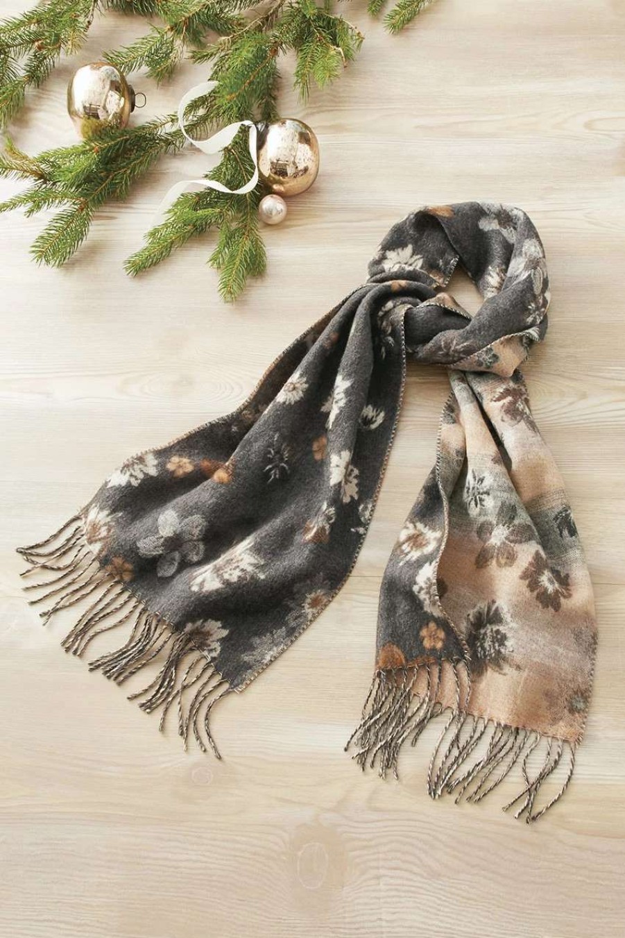 Accessories & Home * | Winter Blossom Scarf Grey Multi