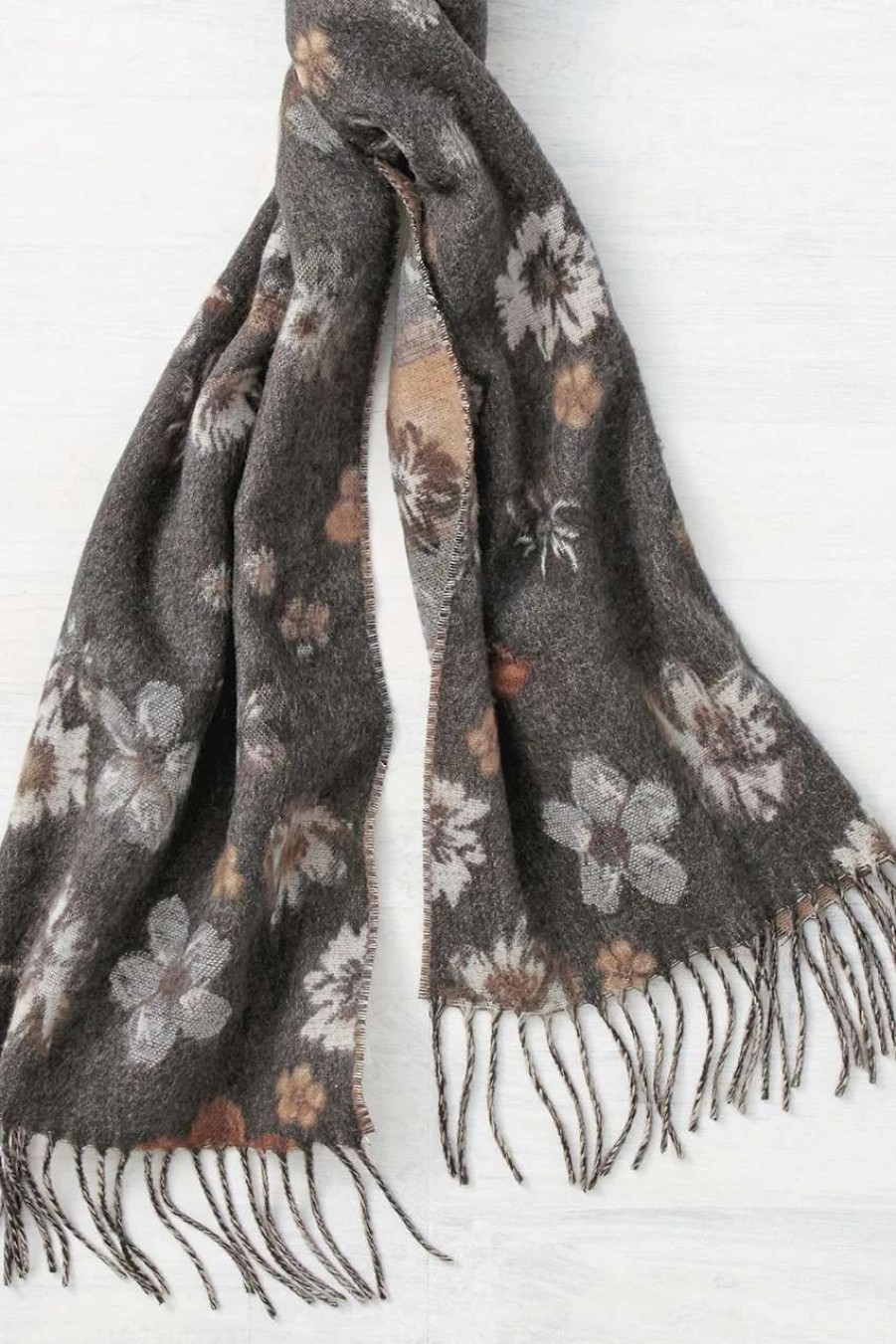 Accessories & Home * | Winter Blossom Scarf Grey Multi