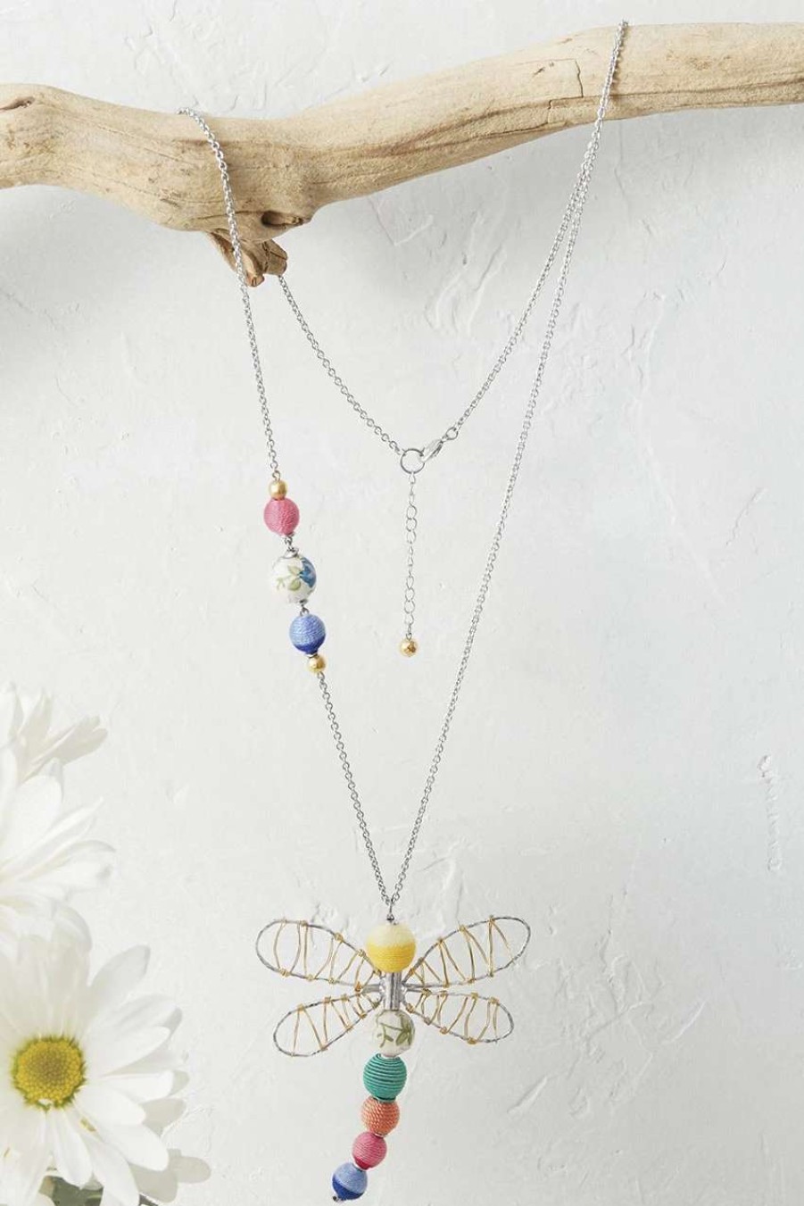 Accessories & Home * | Festive Days Dragonfly Necklace Multi