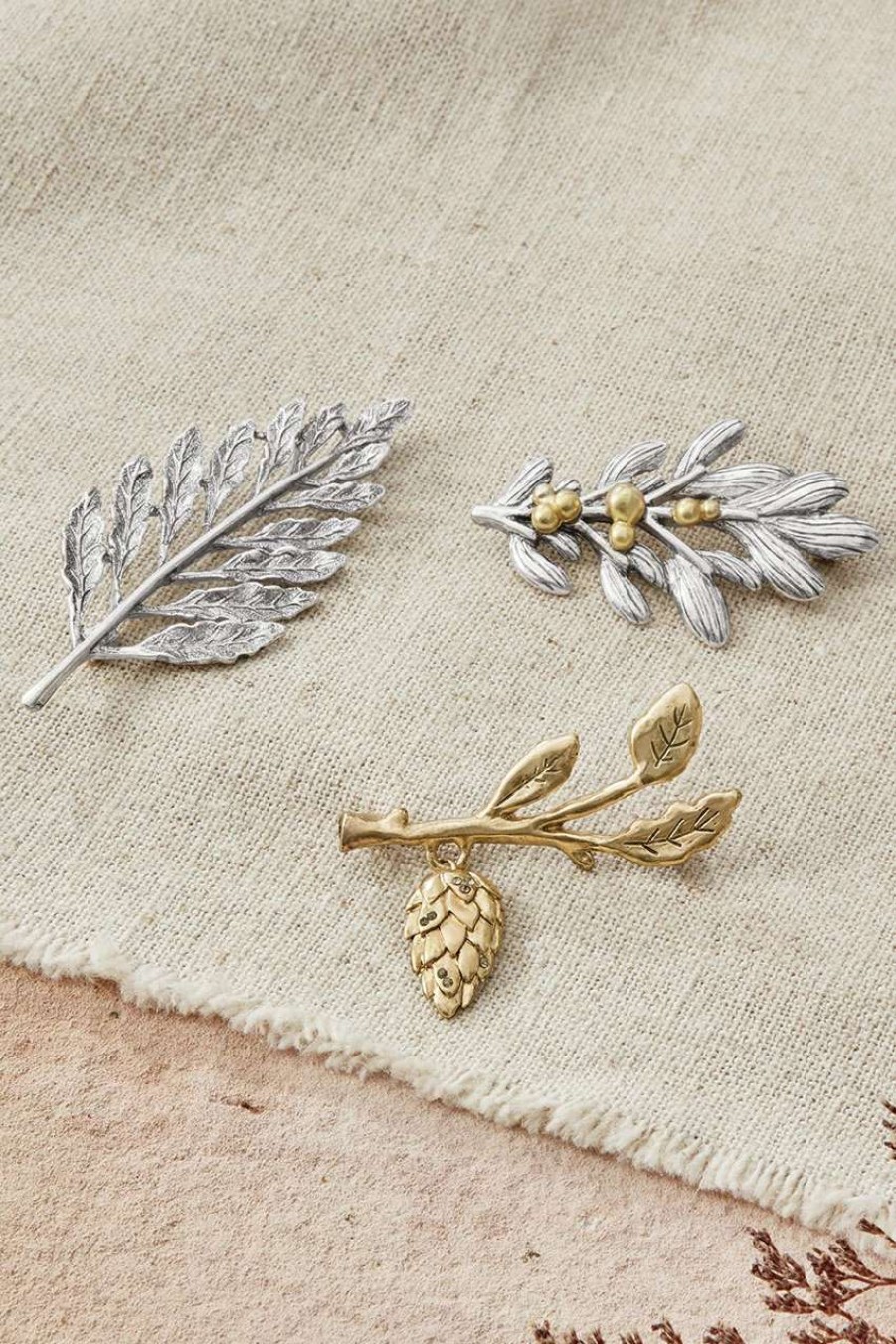 Accessories & Home * | Winterberry Leaf Pin Mixed Metal