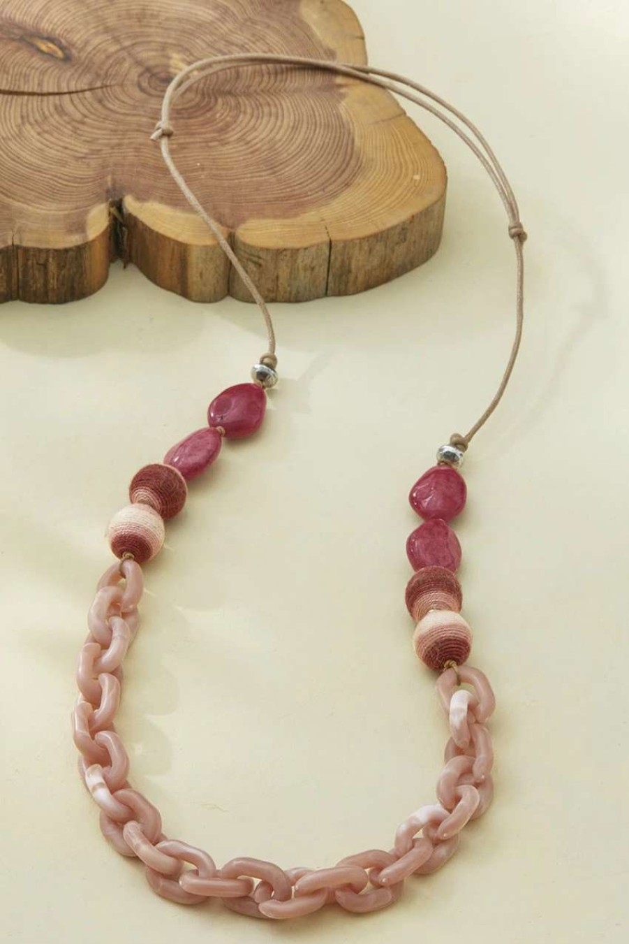 Accessories & Home * | Artful Links Necklace Pink Clay Multi