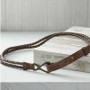 Accessories & Home * | Braided Leather Sling Belt Brown