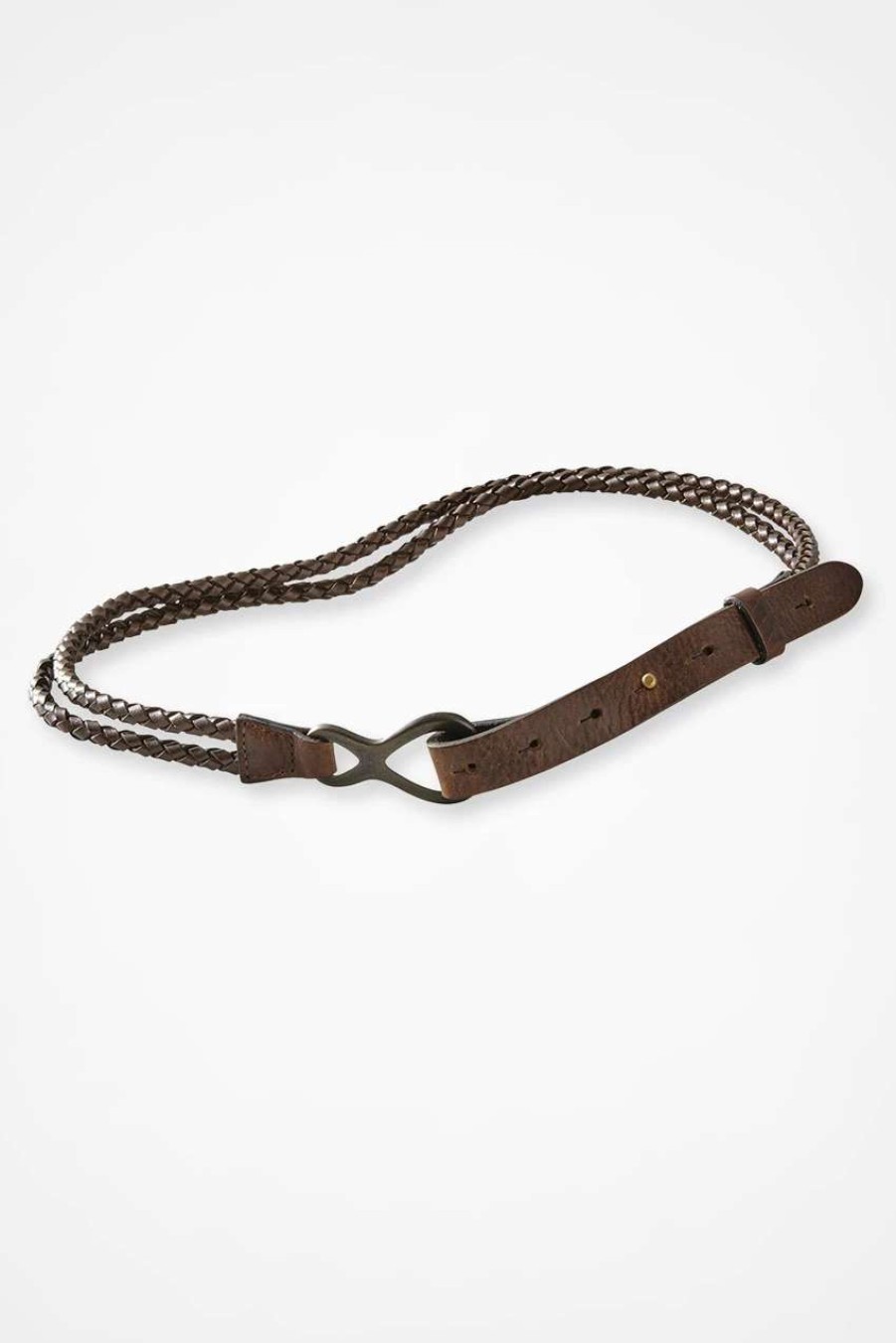 Accessories & Home * | Braided Leather Sling Belt Brown