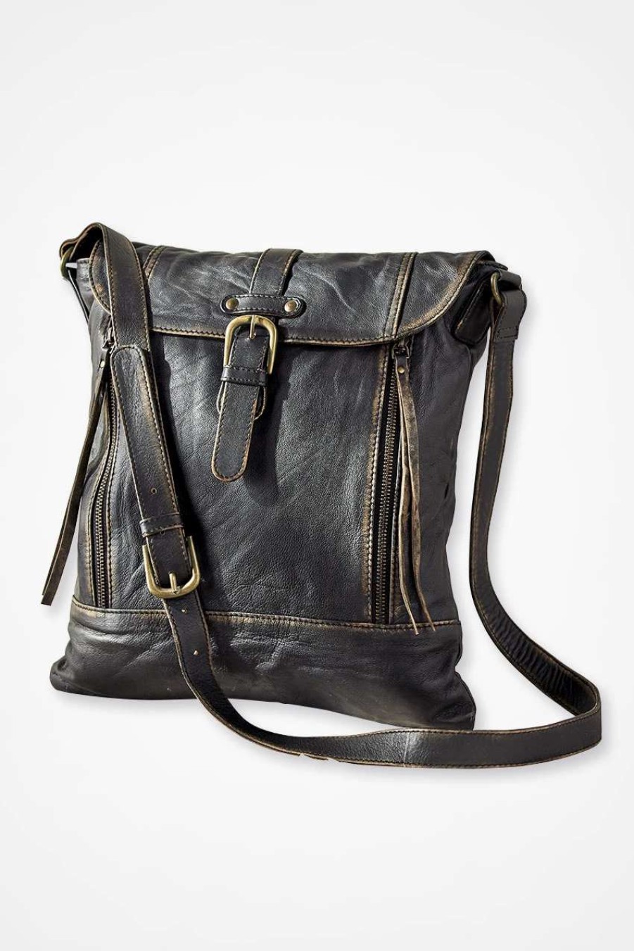 Accessories & Home * | Well Traveled Messenger Bag Black