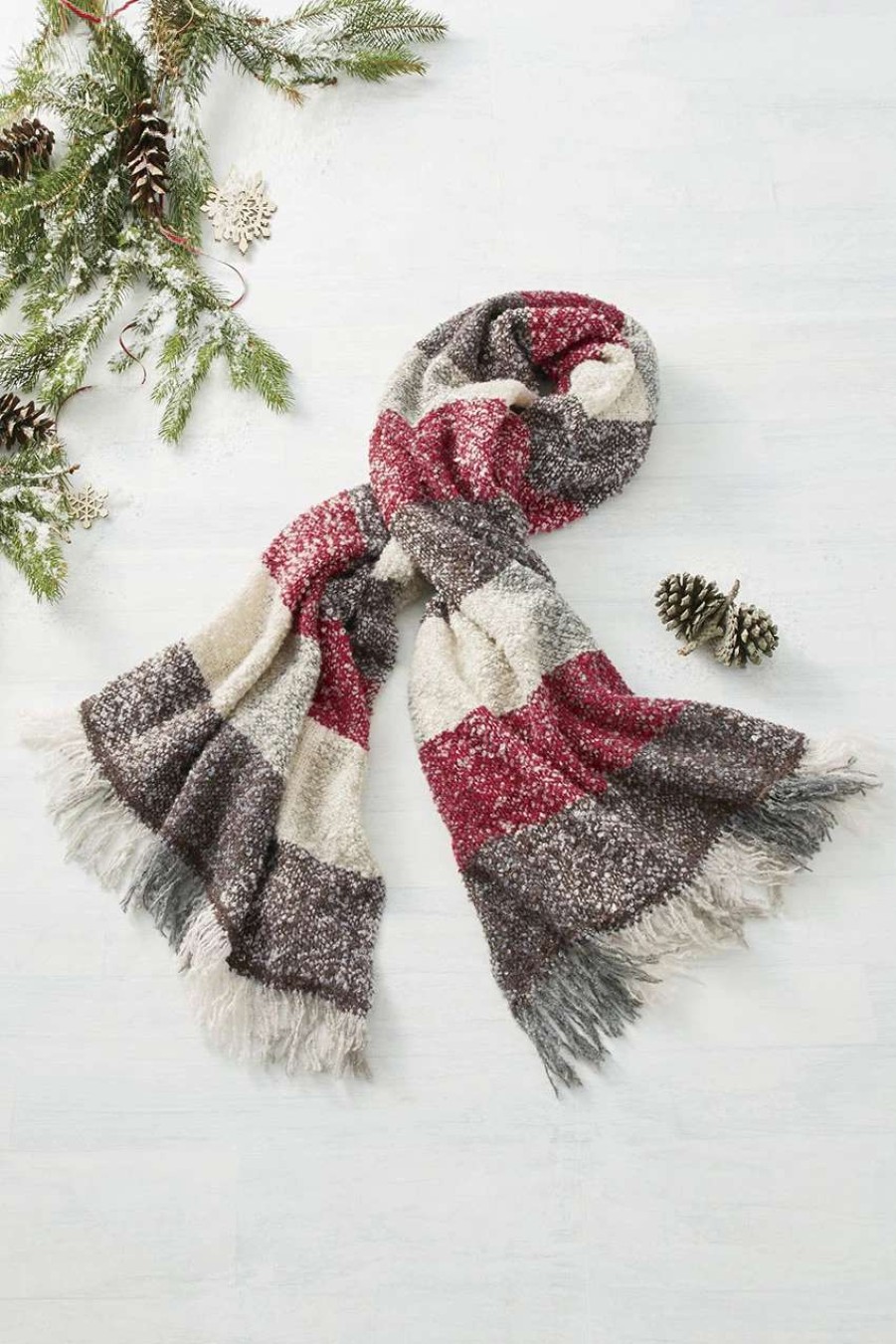 Accessories & Home * | Cabin Fever Scarf Red Multi