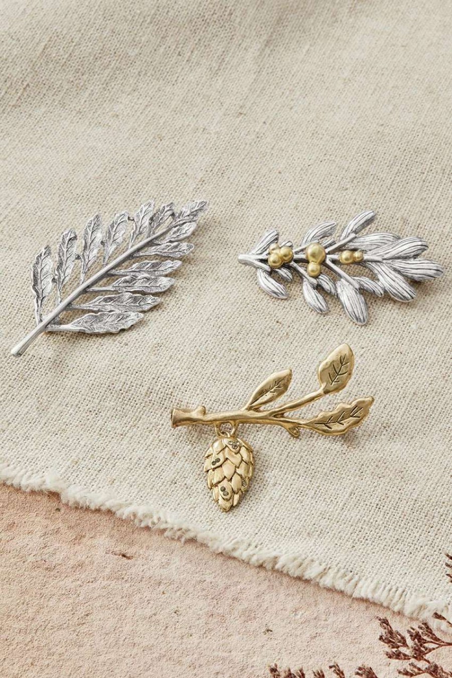 Accessories & Home * | Acacia Leaf Pin Silver