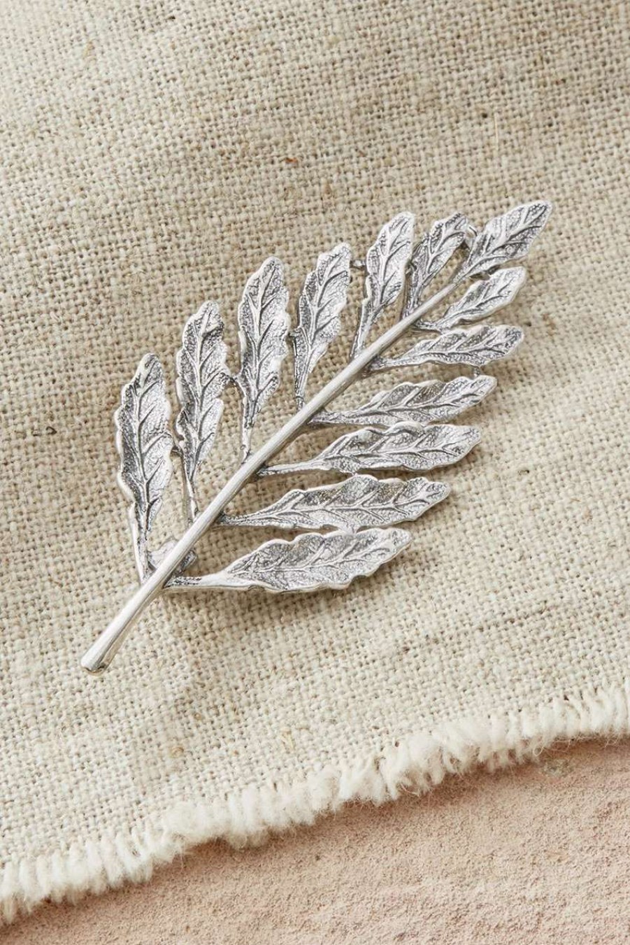 Accessories & Home * | Acacia Leaf Pin Silver