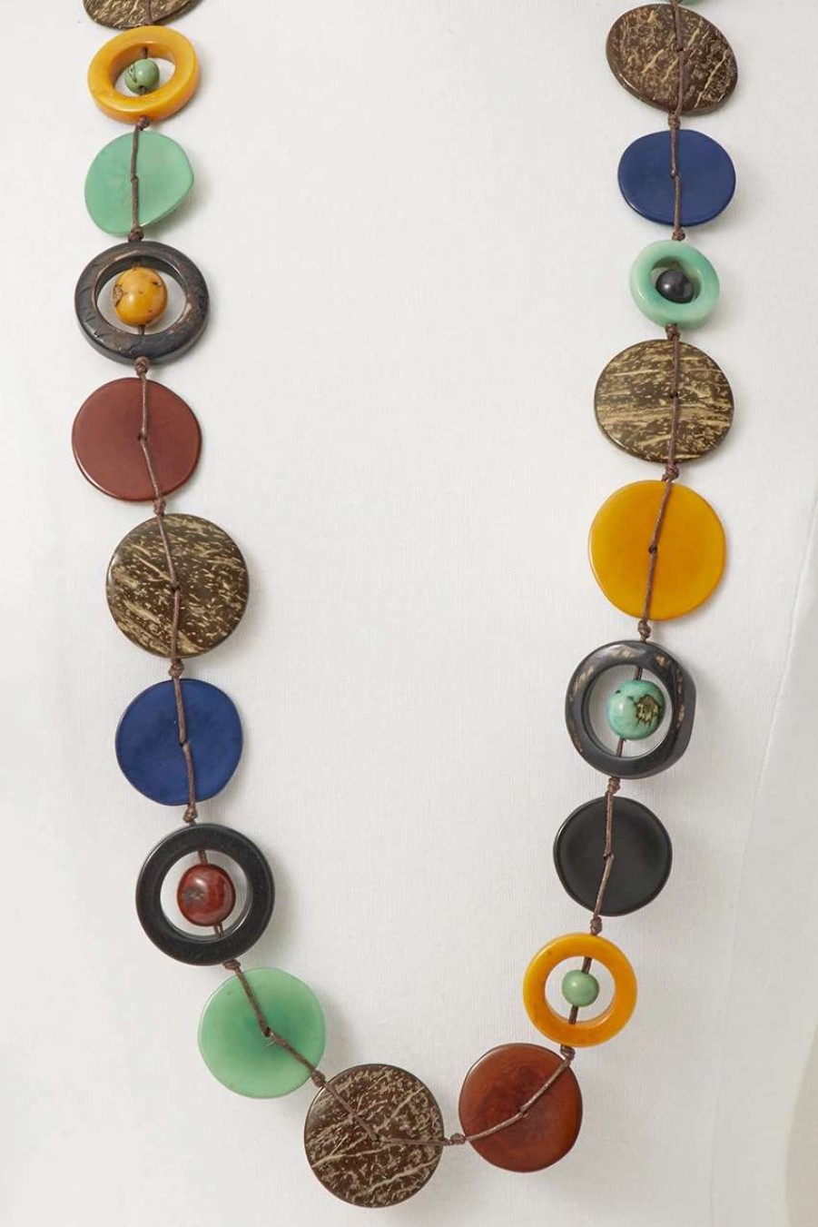 Accessories & Home * | Tagua Long Beaded Necklace Multi