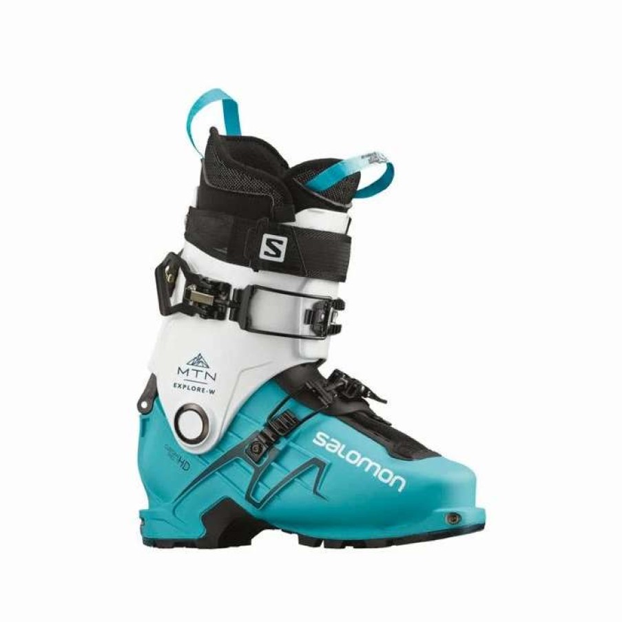 Ski Gear * | Salomon Mtn Explore W Ski Boots Women'S By Salomon White/ Scuba Blue / Maroccan Blue